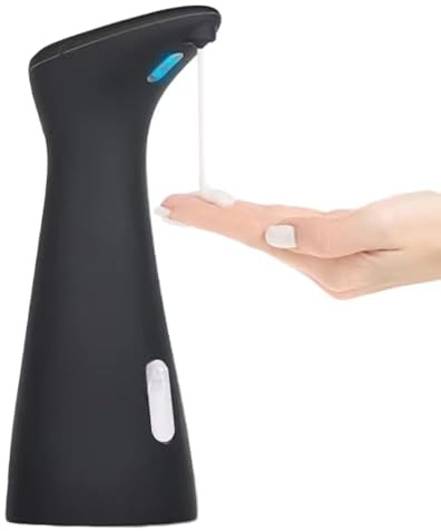 Distributeur de savon automatique sans contact avec capteur de 200 ml, étanche, alimenté par piles, distributeur de savon électrique pour salle de bain, cuisine, bureau, noir