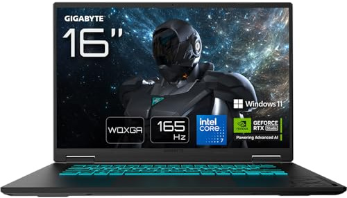 Gigabyte GAMING A16 PRO Laptop - 16“, 165Hz WQXGA, Intel Core 7 240H, RTX 5080, 32GB LPDDR5X 5600MHz, 1TB Gen4 SSD, Win11 Home, 2 Year Warranty, Dolby Atmos, GAMING A16 PRO DYHG5UKCC4SH
