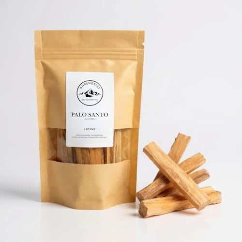 Andengeist Premium Palo Santo Duftholz Sticks aus Peru (5 Stück), Natürliches Heiliges Räucherholz, Handgefertigt, für Meditation, Yoga, Spiritualität & Aromatherapie