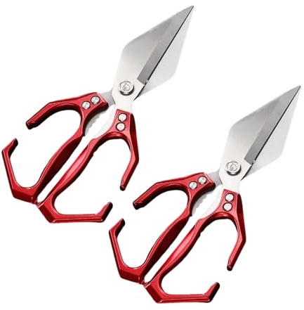Multifunctional Heavy-Duty Kitchen Shears, Japanese Kitchen Scissors for Food, Poultry Shears for Chicken, Seafood, and All-Purpose Cooking Gadgets (Red)