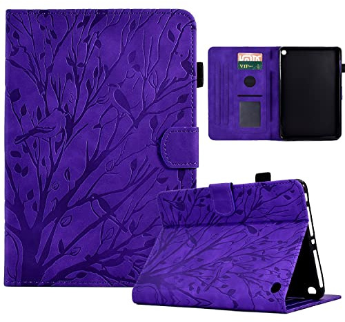OWSIHNZBF Vergilbungsfreie Tablet-Hülle Kompatibel mit Kindle Fire HD 8/Fire HD8 Plus 2020/2022 Release 8,0-Zoll-Lederhülle, Hülle for, Fallschutzhülle, Schutzhülle(Purple)
