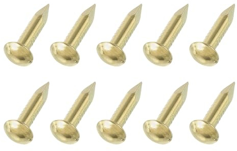 QUARKZMAN 100Stk Kleine Metallstifte 2.8 x 15mm Messing Rundkopfstifte Übliche Zierstifte Für Haushalt Holzwerken Bilderaufhängen DIY Projekte Gold