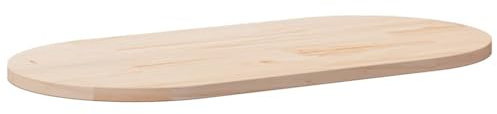 ULUYYUC Tischplatte 100x50x2,5 cm Massivholz Kiefer unbehandelt Oval ersetzt Couchtischplatte Schreibtischplatte Küche Esszimmer Gästezimmer Büro