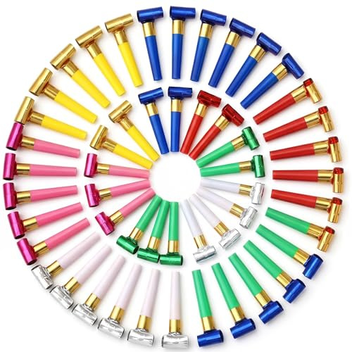 20 PCS Party Blowers for Kids Adults,kids Party bag Fillers Party Poppers,Mini Bubbles for Party Bags,Durable Paper & Plastic Mouthpieces Noise Makers for Birthdays,Weddings, & Kids, Celebrations