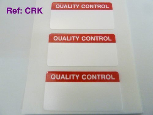 1000 Labels, Quality Control Labels, Tamper Evident Labels, 40x20mm Rectangle, Red on White, Stickers Break up on Attempted Removal