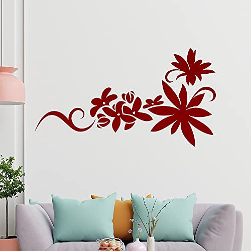 Blumen - Linien Wandtattoo in 6 Größen - Wandaufkleber Wall Sticker - Dekoration, Küche, Wohnzimmer, Schlafzimmer, Badezimmer