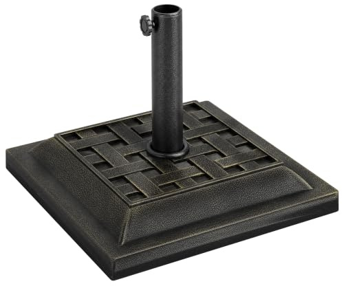 Outsunny Schirmständer Polyesterharz 9kg für 38mm/48mm Schirmstange Bronze | Sonnenschirmfuß, Ständer, für Garten, Balkon