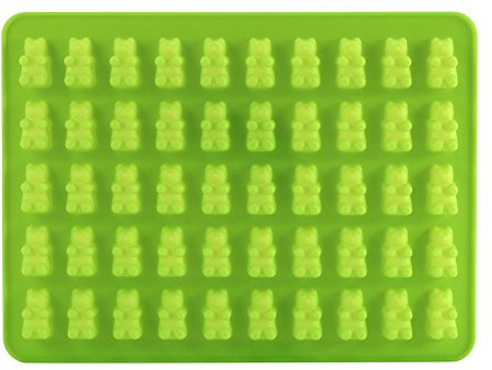 GLOGLOW 50 Cavités Silicone Gummy Bears Moules Bonbons Chocolat Moule avec Bonus Compte-Gouttes Silicone Gummy Moule Gumdrop Jelly Moules