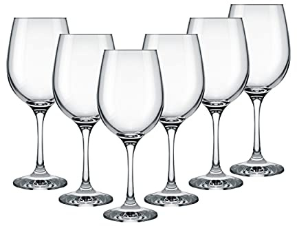 Hogar y Mas Copa Vino Tinto 49Cl, Vidrio Templado 6 Uds. Vajilla Elegante, Set de 6.