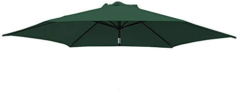 Green Bay 2.7m/8 Arms Replacement Parasol Garden Patio Umbrella Fabric Canopy Cover (Green)