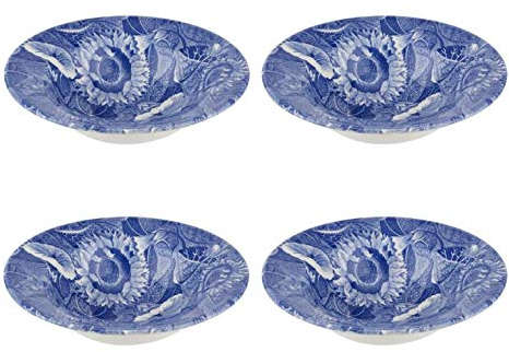 Blue Room Sunflower BLRSU05206 Spode 7 Inch Cereal Bowl Set of 4, Ceramic