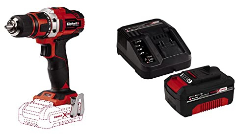 Einhell Taladro atornillador a batería - Te-Cd 18/40 Li Power X-Change, Iones de Li tio, 18 V, par máximo de 40 Nm en 21 niveles, Softgrip, incluye 1 batería de 4.0Ah y cargador individual