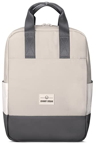 Johnny Urban Rucksack Damen Herren Beige Grau - Jona Medium - Sportlicher Laptop Tagesrucksack für Uni City Schule Sport - Cityrucksack Tasche mit Laptopfach - Wasserabweisend