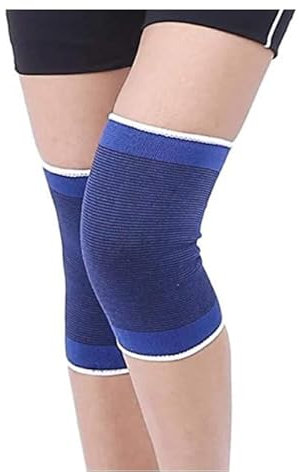 WARESHARK Knee Support - Lightweight Elasticated Sleeve Compression Bandage for Joint Pain & Sprains During Exercise & Sport, Left or Right for Both Men & Women (2 x Blue Knee Supports)