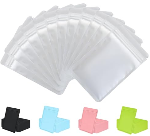 Rimiko 100 Pezzi Sacchetti di Alluminio Opaco, Piccola Sacchetti del Campione Richiudibili con Zip, Borsa in Mylar a Chiusura Ermetica per Alimenti e l'Imballaggio (Bianca,10,5x15cm)