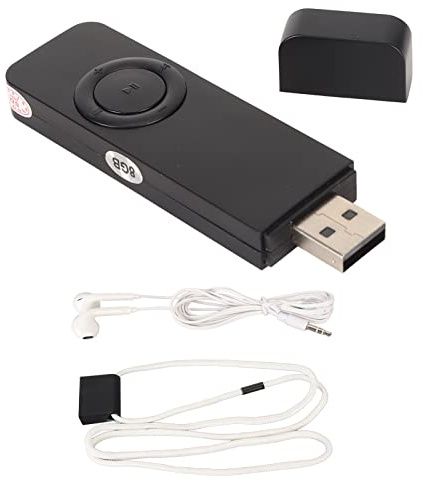 USB MP3 Player, 8GB MP3 Player Portable Audio Music Player with Headphone and Lanyard, HiFi Lossless Sound Kids MP3 Music Player for Running (Black)