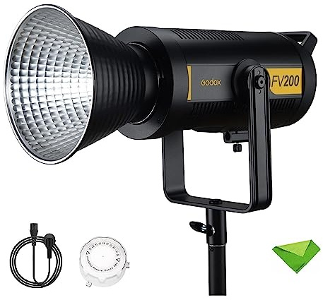 Godox FV200 200W Flash LED Video Light, 1/8000 HSS Flash, CRI96 TLCI97 5600K±200K, 8 FX Light Effects, 2.4G Wireless Speedlight Video Lights for Sony Canon Nikon Fuji Olympus Panasonic, etc