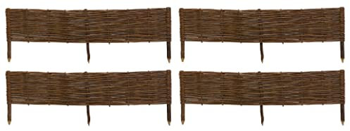 Bordures en Osier tressé Naturel (Lot de 4) 120 x 25 cm