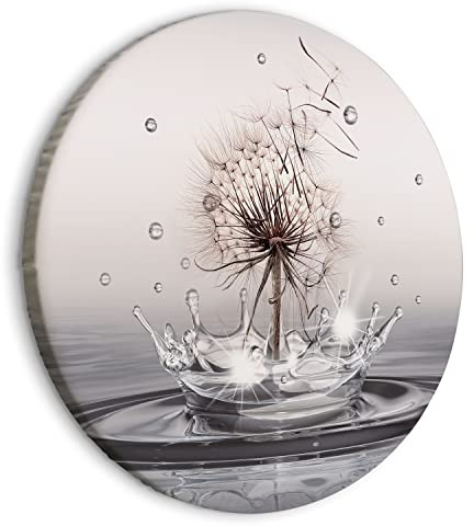 B&D XXL - Leinwandbild Wassertropfen Blumen, 40x40 cm, 1-teilig, Wohnzimmer | Hochwertige Leinwand, sofort aufhängbar, ideal fürs Wohn- oder Schlafzimmer, wasserfest und lichtecht, langlebig, stilvoll