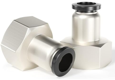 TAILONZ PNEUMATIC Racores de conexión a presión hembra rectos de 12 mm de diámetro exterior x 1/4 pulg BSP PCF12-02(paquete de 10)