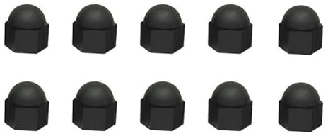 Nylon Dome Cap Nuts 10 Pcs M18 (18mm) Thread Hex Acorn Cap Nuts for Screws Bolts, Black
