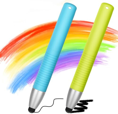 Flintronic Tablet Stift für Kinder, 2PC Tablet Eingabestift, Touchscreen Stift für Kinder, Stylus Touch Pen Kompatibel mit iPhone/Android/iPad Pro/Mini/Air/iWatch/Kindle/Kinder Smartwatch