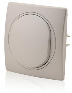 Intratec Wechselschalter & Rahmen 1fach Nobilis Set Ein-Aus ABS 10AX 250V~ Silber Ø 60mm Wandmontage 80x80mm
