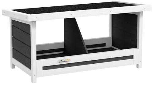 PawHut Legenest für Hühner Hühnernest aus Tannenholz Eiernest für Geflügel mit wetterbeständigem Asphaltdach, 66 x 37 x 34 cm, Grau