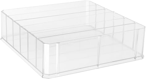 Operitacx Caja De Almacenaje De Dinero Acrílica Transparente Con Múltiples Compartimentos Extraíbles Bandeja Organizador Para Billetes y Monedas Reemplazo Para Cajón Registradora Diseño