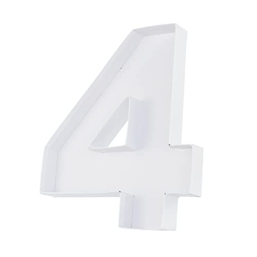 Papptablett mit Zahlenausschnitt, befüllbar, Pappmaché, Charcuterie-Brett, süßes Geburtstags-Lebensmitteltablett für Leckereien, 30,5 cm (Weiß, 4 Formen)