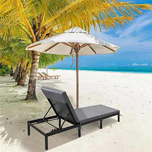 Generisch Rattan-Loungesessel, Strandstuhl, Verstellbarer Loungesessel, Klappstühle für Terrassen, Höfe, Gärten, Schwimmbäder, Gartenmöbel von Hopeful