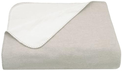 ZOLLNER Coperta da divano double face in 150x200 cm, plaid grigio/bianco super morbido - lavabile a 40°C - materiale misto di lunga durata - Qualità alberghiera - Certificato OEKO TEX (R)