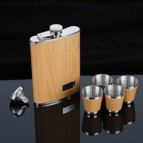 Yoeoefuo Schnapsflasche Männer Frauen Flachmann Set 9 Oz Flachmänner Holz Hip Flask Set Edelstahl Spirituosenflasche Mit Trichter Und Tassen Personalisiert Kleinflasche Weihnachten Ideen Geschenke