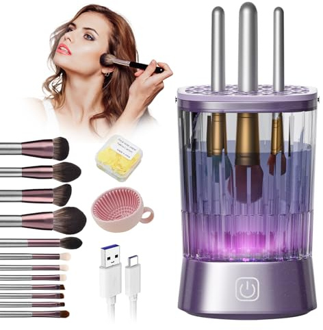 LOZLTX Peak Upgrade Make Up Brush Cleaner【Strongest Clean 9000RPM】Makeup Brushes Cleaner【Perfect Suitable for All Make Up Brushes】for Makeup Lovers Purple