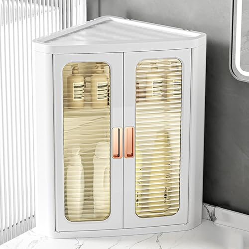 Stapelbarer Eckschrank aus Kunststoff, mit Türen, verstellbaren Regalen und faltbarem Design – idealer hoher Speisekammerschrank für die Aufbewahrung in der Küche