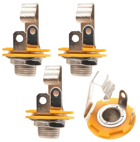 4 1/4 inch mono guitar input sockets 6.35mm TS panel mounting sockets with washers and nuts Welding type Heavy duty 1/4 stereo sockets suitable for guitars, bass, speakers, foot switches, audio ampli