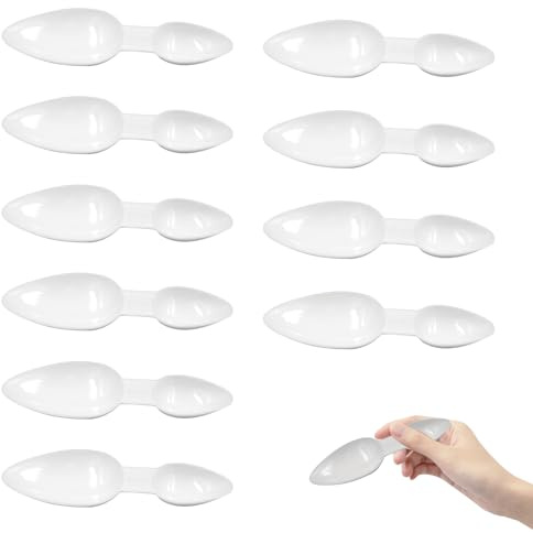 10 cucharas de doble cara de 2,5/5 ml, cucharas medicinales de 5 ml, reutilizables, cucharas de plástico repetibles, cuchara de uso en casa y oficina, para preparar el poder de la medicina, cereales,