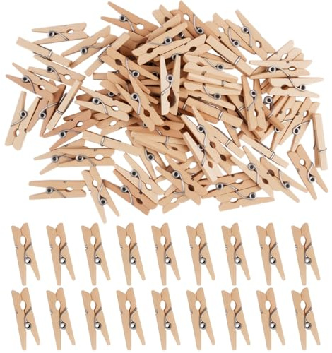 Orixo 400 Pinces Petite Pince A Linge Bois 25 mm Mini Pince A Linge, Pince A Linge en Bois, Mini Epingle en Bois, Mini Pinces À Linge Bois Déco pour Noël, des Événements De Mariage, du Bricolage