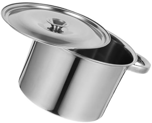 Olla sopera de ánfora, Olla de Metal para gachas, Suministros de Cocina, Olla con Tapa, Cubo de Aceite, sartén de Acero Inoxidable, Utensilios de Cocina para Sopa, Acero Inoxidable
