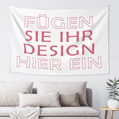 Wandteppich personalisiert selbst gestalten wandtuch Mit Eigenem Foto TEXT personalisierte tapestry Hintergrund für wohnzimmer schlafzimmer deko wand 95 cm x 73 cm