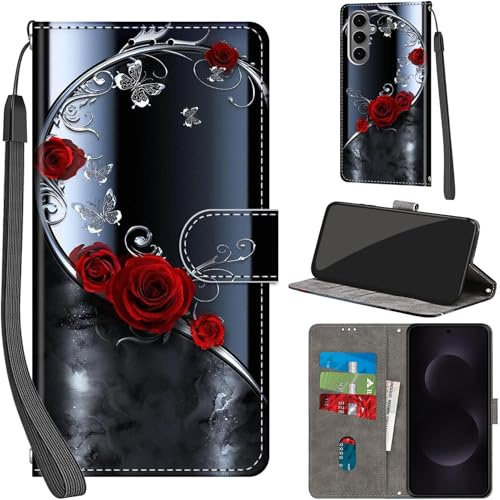 Haninsuze Coque pour Samsung Galaxy S25 FE 5G, Papillon d'argent | Ranges Cartes, Fonction Support, Housse en Cuir PU Premium, Etui à Rabat, Pochette de Portefeuille