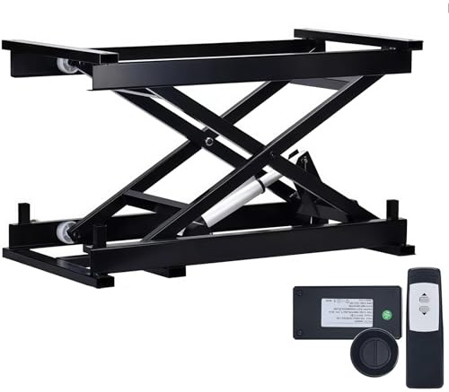 Gvqng Tavolo Elevatore Elettrico A Pantografo, Tavolo Elevatore Idraulico A Doppio Pantografo con Telecomando Wireless, Piattaforma Elevatrice Regolabile in Altezza,100kg,24V