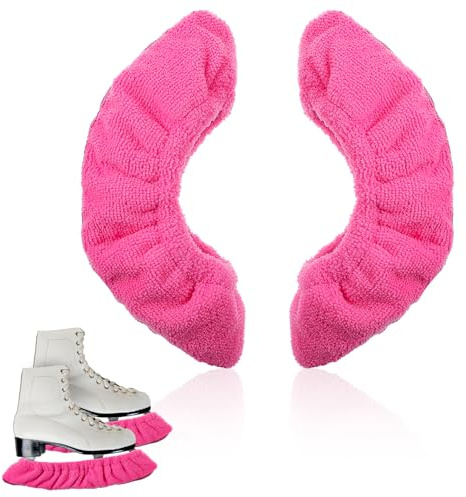 Larrel Ice Skates Blade Covers, Reusable Sturdy Ice Skate Guards Convenient Universal Hockey Skate Guards for Figure Skates and Icing Skating Cover for Men Women(Dark Pink)