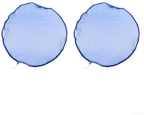 Rain Butt 2 Pack with Adjustable Fit for Water Storage Tanks, Fine Nylon Mesh Keeps Bugs, Leaves, and Other Debris Out of Rainwater Barrels (blue)