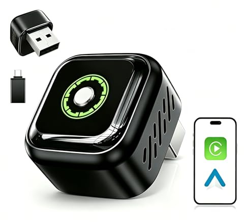 Adaptador CarPlay Inalámbrico Android Auto: Adaptador Inalámbrico 2 en 1 para CarPlay y Android Auto con USB/Tipo-C Plug & Play Convierte Cableado a Inalámbrico Compatible con iOS 10+ y Android 11+