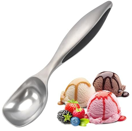 HUOMAQFAN Cucchiaio per gelato in lega di zinco, 1 cucchiaio per gelato robusto in zinco pressofuso, paletta ergonomica per gelato yogurt sorbetto