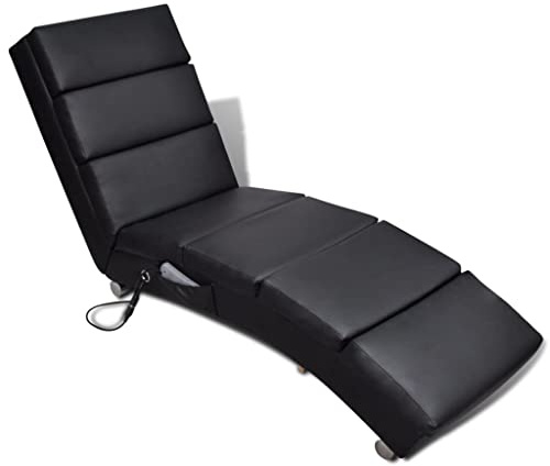 vidaXL Massage-Chaiselongue Schwarz Kunstleder