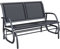 Outsunny 2-Person Outdoor Glider Bench Patio 2 Seater Swing Gliding Chair Loveseat w/Power Coated Steel Frame for Backyard Garden Porch, Black