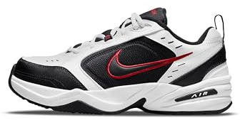 Nike Air Monarch IV Training Shoe (4E) - White/Black/Varsity Red, Size 12 US