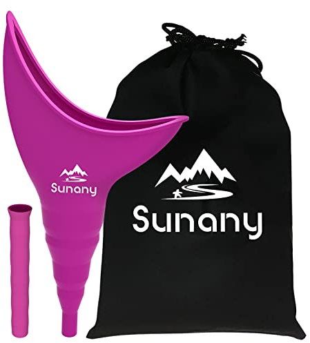 Sunany Dispositivo per minzione Femminile, Riutilizzabile in Silicone, per orinatoio Femminile, infallibile, Imbuto Che Permette alle Donne di Fare pipì in Piedi per Viaggi, Escursioni e attività